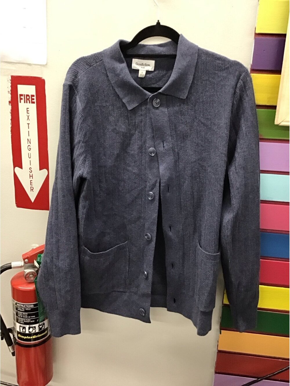 Goodfellow & co men’s cardigan sweater small collared navy new target